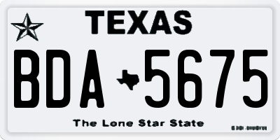 TX license plate BDA5675