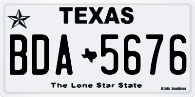 TX license plate BDA5676