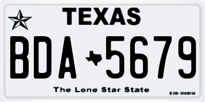 TX license plate BDA5679