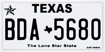 TX license plate BDA5680