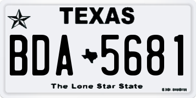 TX license plate BDA5681