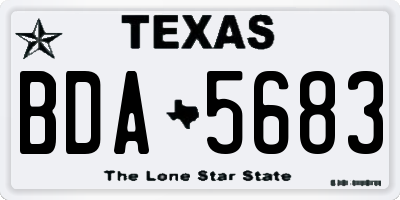 TX license plate BDA5683