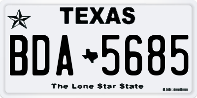 TX license plate BDA5685