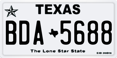 TX license plate BDA5688