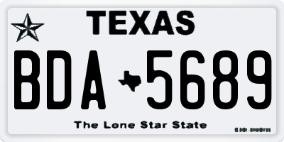 TX license plate BDA5689