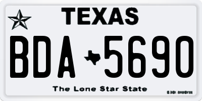 TX license plate BDA5690
