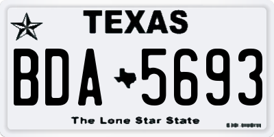 TX license plate BDA5693