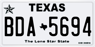 TX license plate BDA5694