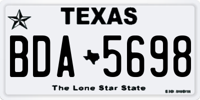 TX license plate BDA5698