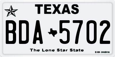 TX license plate BDA5702