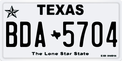 TX license plate BDA5704