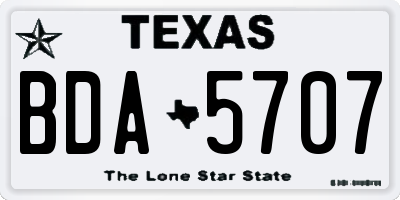 TX license plate BDA5707