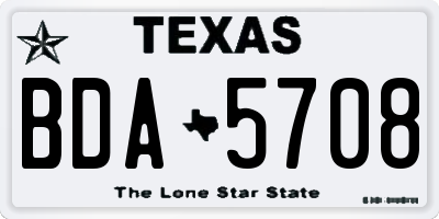 TX license plate BDA5708