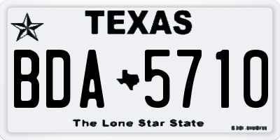 TX license plate BDA5710