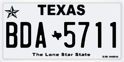 TX license plate BDA5711
