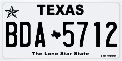 TX license plate BDA5712