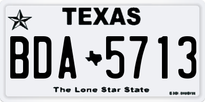 TX license plate BDA5713