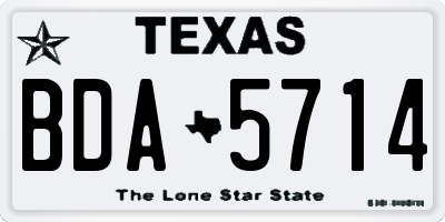 TX license plate BDA5714