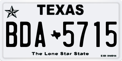 TX license plate BDA5715