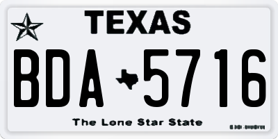 TX license plate BDA5716