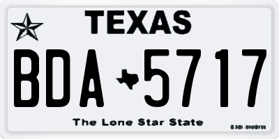 TX license plate BDA5717