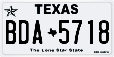 TX license plate BDA5718