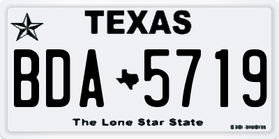 TX license plate BDA5719