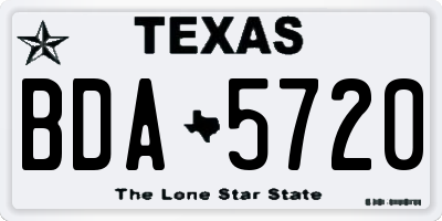 TX license plate BDA5720