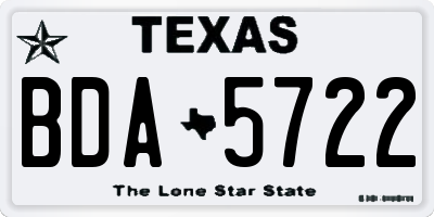 TX license plate BDA5722