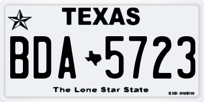 TX license plate BDA5723