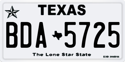 TX license plate BDA5725