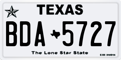 TX license plate BDA5727