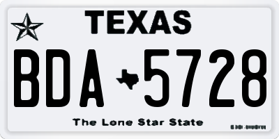 TX license plate BDA5728