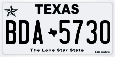 TX license plate BDA5730
