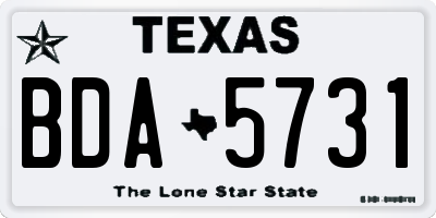 TX license plate BDA5731