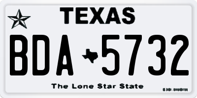 TX license plate BDA5732