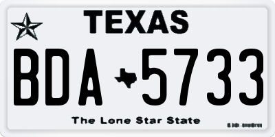 TX license plate BDA5733