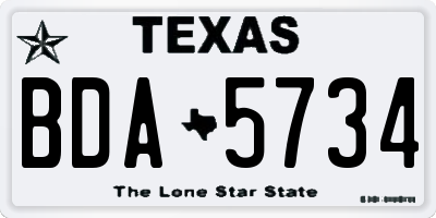 TX license plate BDA5734