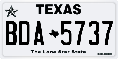 TX license plate BDA5737