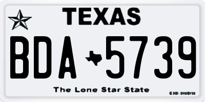 TX license plate BDA5739
