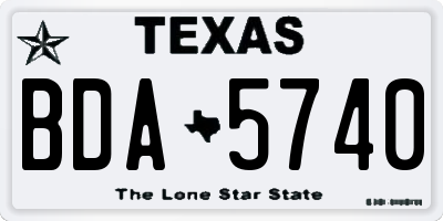 TX license plate BDA5740