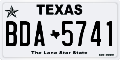 TX license plate BDA5741