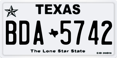 TX license plate BDA5742