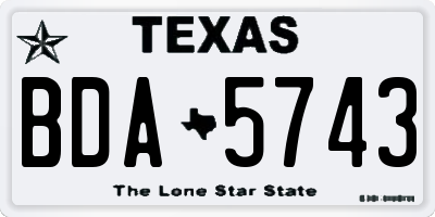 TX license plate BDA5743