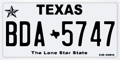 TX license plate BDA5747