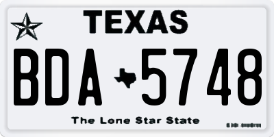 TX license plate BDA5748