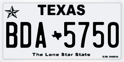 TX license plate BDA5750