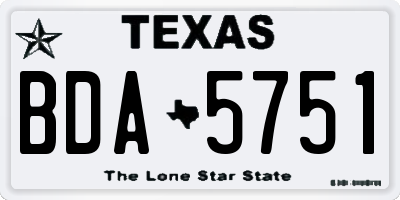 TX license plate BDA5751