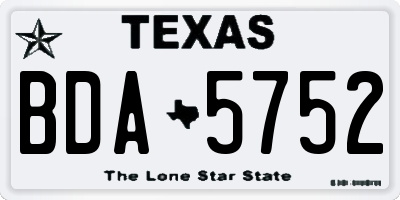 TX license plate BDA5752
