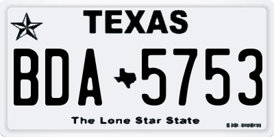 TX license plate BDA5753